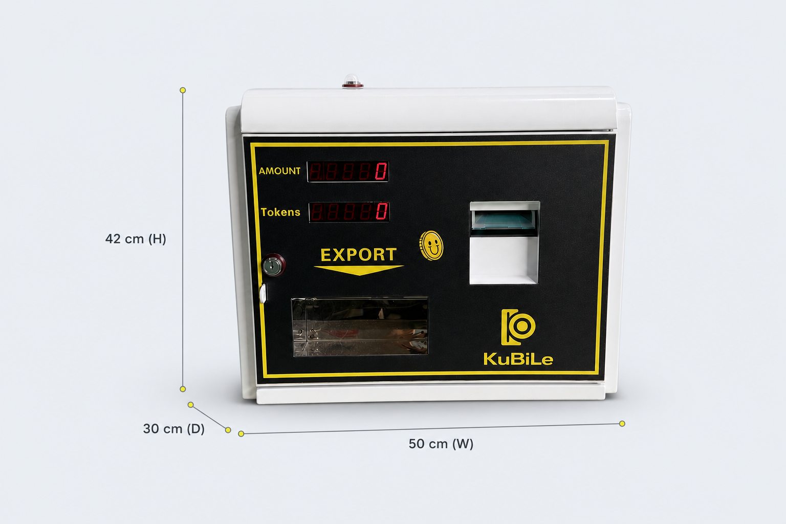 MZ-MINI Token Machine dimensions: W 50 cm 脳 D 30 cm 脳 H 42 cm