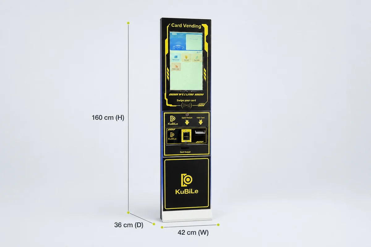 MZ-160 card vending machine dimensions, 42 × 36 × 160 cm
